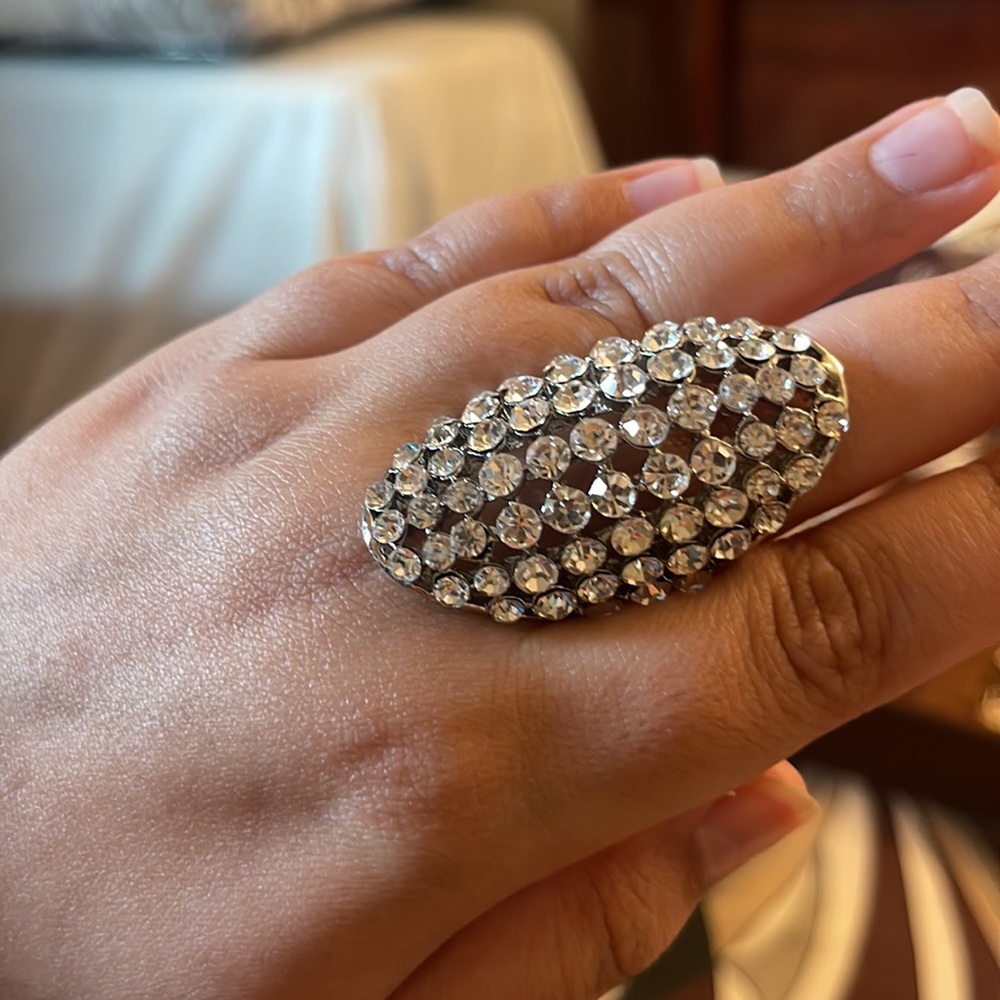 Diamond Bangle With Ring - Picture 3 of 3